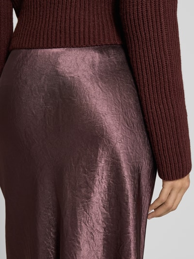 MM Midi-Rock aus Satin Modell 'ALESSIO' Aubergine 3