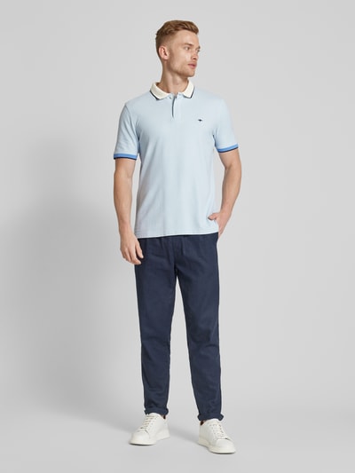 Fynch-Hatton Regular fit poloshirt met contrastgarnering Lichtblauw gemêleerd - 1