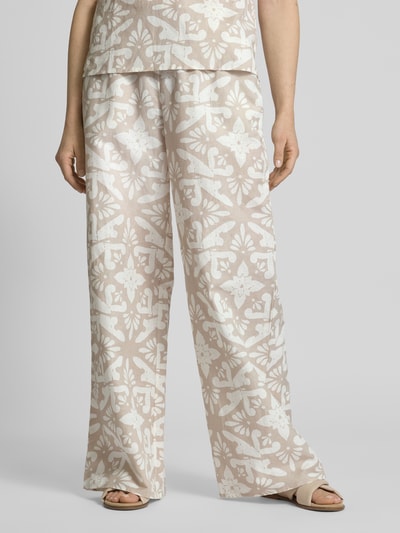 Christian Berg Woman Straight Leg Leinenhose mit Eingrifftaschen Beige 4