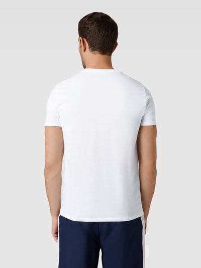 Lacoste T-Shirt in unifarbenem Design Modell 'Supima' Weiss 5