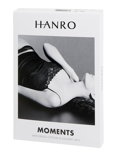 Hanro Unterhemd aus merzerisierter Baumwolle mit Spitze Modell 'Moments' Black 3