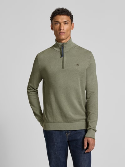 Lerros Gebreide pullover met schipperskraag Olijfgroen - 4