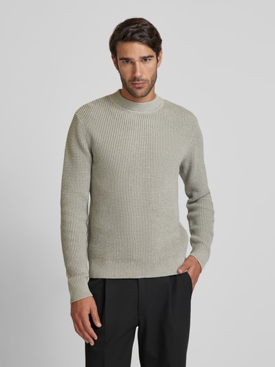 Jack & Jones Premium Gebreide pullover met ribboorden, model 'VIGGO' Rietgroen - 4