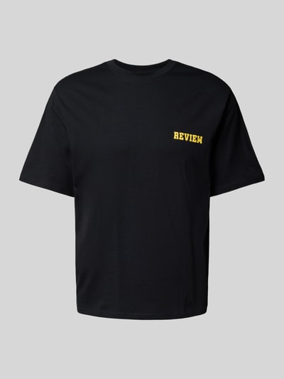 REVIEW Regular Fit T-Shirt aus Baumwoll-Viskose-Mix Black 2