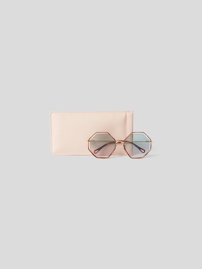 Chloé Hexagonale Sonnenbrille Mittelbraun 5