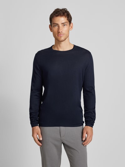 Christian Berg Men Gebreide pullover met ronde hals Marineblauw - 4