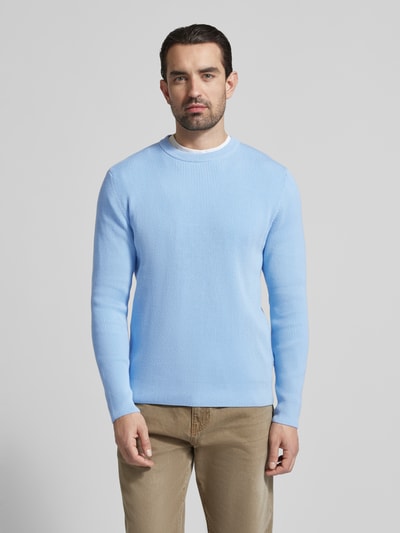 Lindbergh Relaxed Fit Strickpullover mit Rundhalsausschnitt Hellblau 4