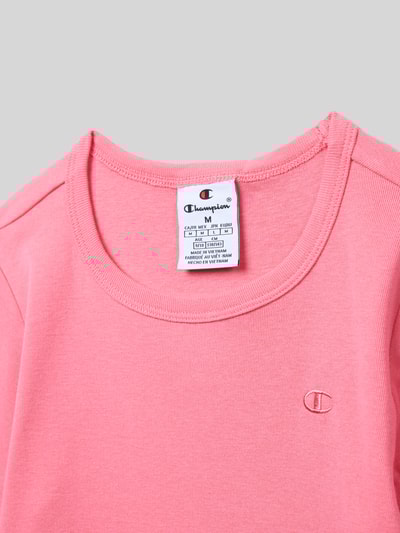 CHAMPION T-Shirt mit Label-Stitching Pink 2