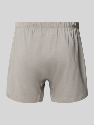 Produktfoto, jasnoszare bokserki z mieszanki bawełny Regular Fit Boxershorts aus Baumwoll-Mix Modell '2P JERSEY BOXER' von BOSS, gładka faktura, kontekst: Herren Boxershorts von BOSS