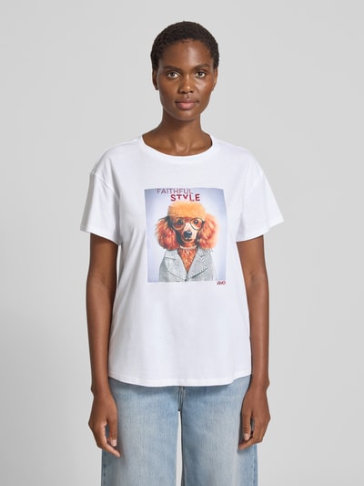 Liu Jo White T-shirt met motiefprint Offwhite - 4
