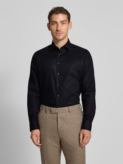 OLYMP Regular fit zakelijk overhemd van puur katoen Zwart - 4