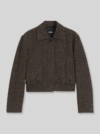 BOSS Slim fit bomberjack van katoenmix model 'Jocalenal' Donkerbruin - 2
