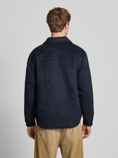 Only & Sons Regular fit overhemdjack van geborsteld materiaal, model 'GIO' Donkerblauw - 5