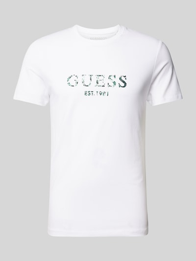 Guess T-Shirt mit Label-Print Weiss 2