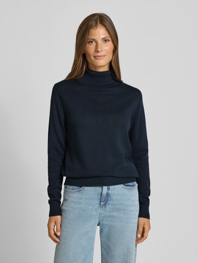 Tom Tailor Regular fit coltrui van een mix van katoen en viscose Donkerblauw - 4