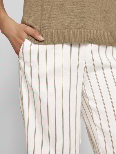 Cambio Verkürzte Stoffhose aus Leinen-Mix mit Baumwoll-Anteil Modell 'CALIFORNIA' Offwhite 3