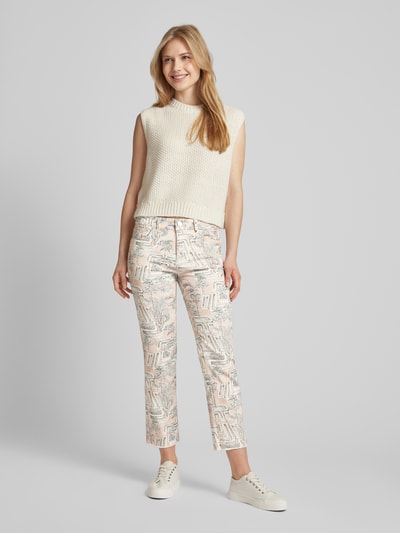 SEDUCTIVE Slim fit broek met all-over print, model 'CLAIRE' Lichtroze - 1