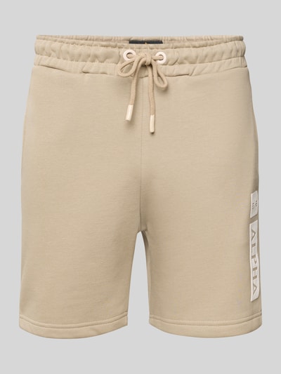 Alpha Industries Sweatshorts mit elastischem Bund und Tunnelzug Sand 1