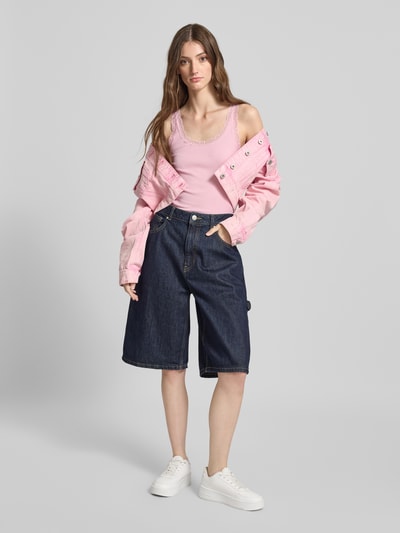 Only Regular fit tanktop met volants bij de zoom, model 'SRA' Roze - 1