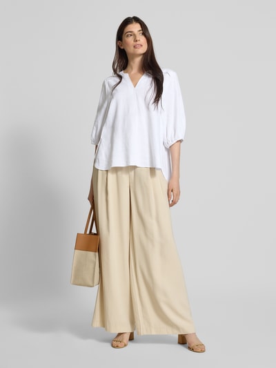 FREE/QUENT Relaxed fit linnen blouse met tuniekkraag, model 'Lava' Offwhite - 1