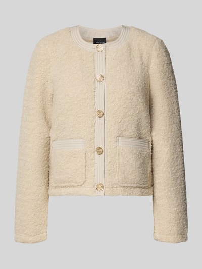 Vero Moda Regular fit jack van teddybont met doorgestikte garnering, model 'ESPRESSO' Ecru - 2