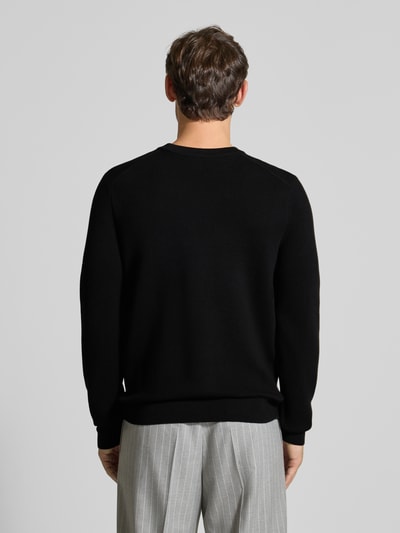 Casual Friday Strickpullover mit Rundhalsausschnitt Modell 'THEO' Black 5