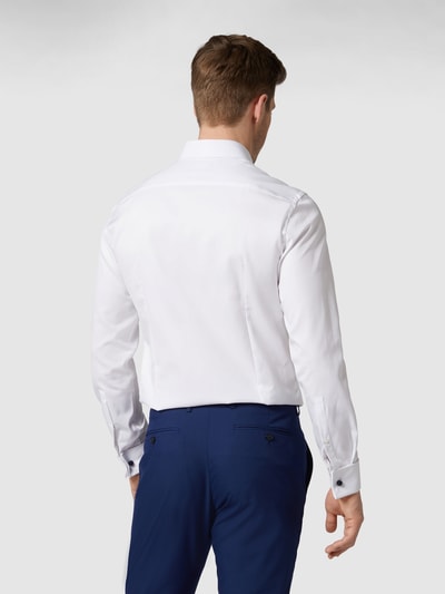 Jake*s Slim Fit Smokinghemd aus Twill Weiss 5