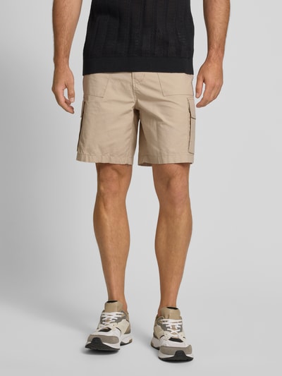 Knowledge Cotton Apparel Bermuda met Franse steekzakken Steengrijs - 4