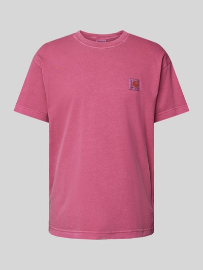 Carhartt Work In Progress T-Shirt mit Label-Patch Modell 'Nelson' Pink 2
