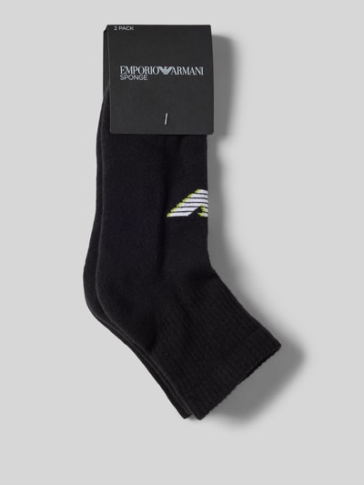 Emporio Armani Socken mit Label-Print im 2er-Pack Black 3