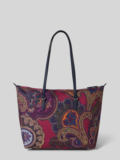 Lauren Ralph Lauren Tote bag met paisleymotief, model 'KEATON' Donkerblauw - 5