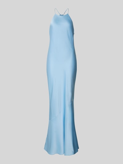 Productfoto, Slim Fit Abendkleid met rugdecolleté van Jake*s Cocktail, satijn, spaghetti bandjes, lichtblauw, gladde textuur.