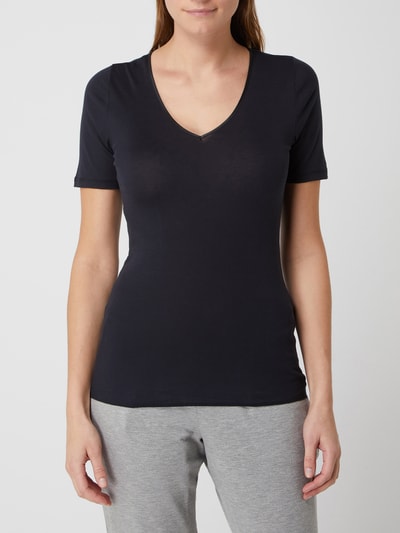 Hanro T-shirt van katoen, model 'Cotton Seamless' Zwart - 4