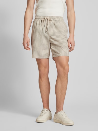 Only & Sons Shorts mit Streifenmuster Modell 'STEL' Beige 4