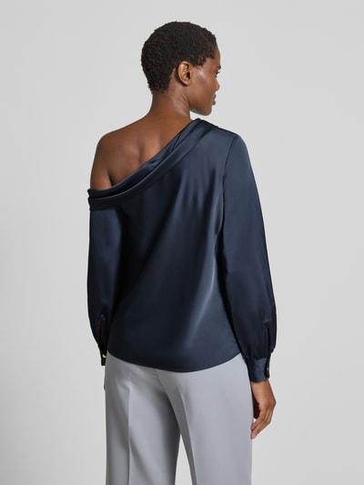 Lauren Ralph Lauren Regular fit blouse in one shoulder-look, model 'ZAMIEL' Marineblauw - 5