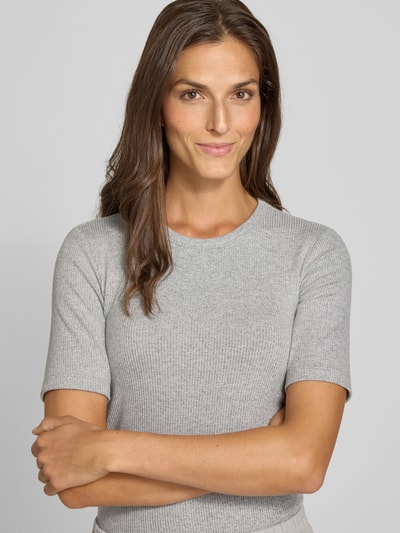 OPUS Strickshirt mit Rundhalsausschnitt Modell 'Sulchen' Hellgrau 3