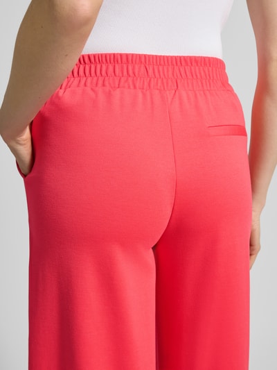 ICHI Spodnie o kroju wide fit z elastycznym pasem Model 'KATE' Neonowy różowy 3