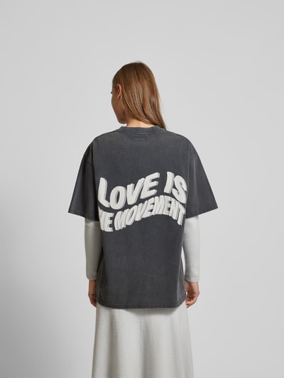 Anine Bing Oversized T-Shirt mit Label-Print Black 5