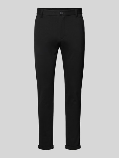 Lindbergh Slim fit stoffen broek met verkort model Zwart - 2