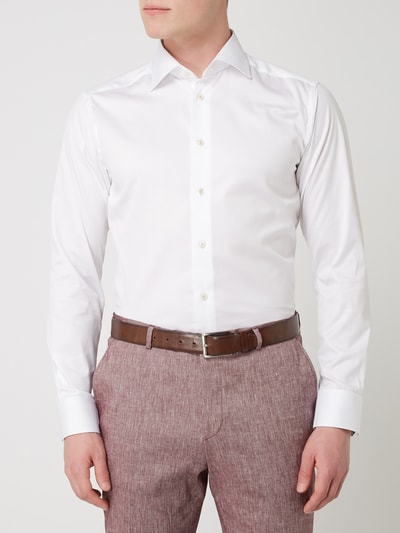 Eton Slim Fit Business-Hemd aus Twill  Weiss 4