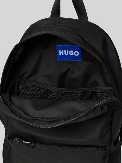 Hugo Blue Rucksack mit Label-Badge Modell 'Tadd' Black 5