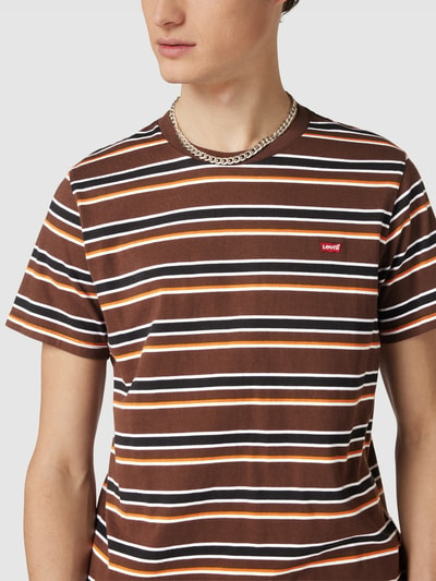 Levi's® T-shirt met streepmotief, model ‘ORIGINAL’ Donkerbruin - 3