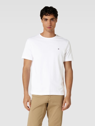 Gant Regular Fit T-Shirt mit Label-Stitching Modell 'SHIELD' Offwhite 4