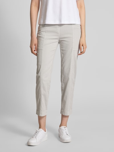 TONI Slim fit joggingbroek met verkort model, model 'Sue' Lichtgrijs - 4