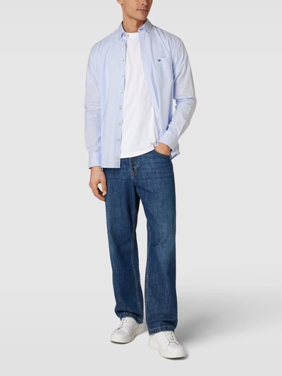 Fynch-Hatton Regular fit vrijetijdsoverhemd met streepmotief, model 'All Season' Bleu - 1