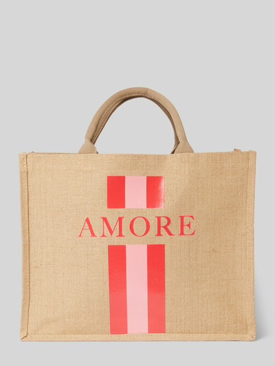 Amabea Strandtasche mit Label-Print Sand 2