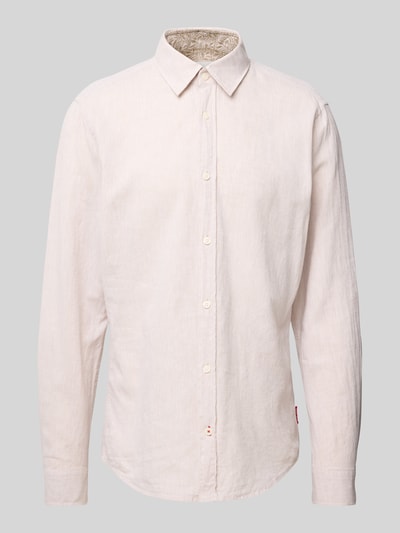 JOOP! Jeans Regular Fit Freizeithemd aus Leinen-Baumwoll-Mix Modell 'Hanson' Beige 2