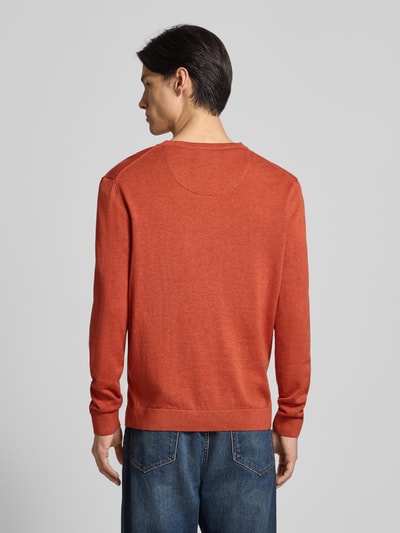 Tom Tailor Regular Fit Strickpullover aus reiner Baumwolle Orange 5