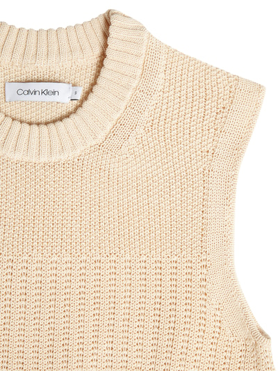 Calvin Klein Womenswear Pullunder mit wechselndem Maschenbild Beige 2