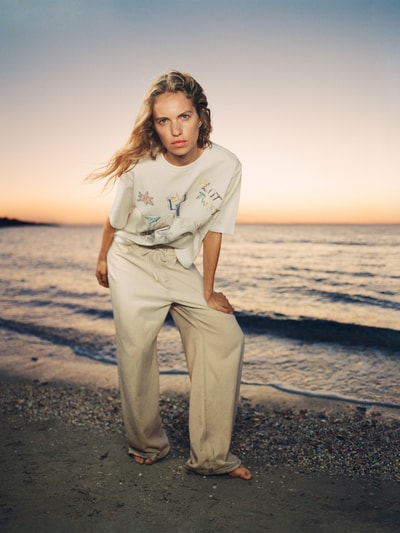 JAKE*S STUDIO WOMAN Jeans mit weitem Bein und Tunnelzug Offwhite 6